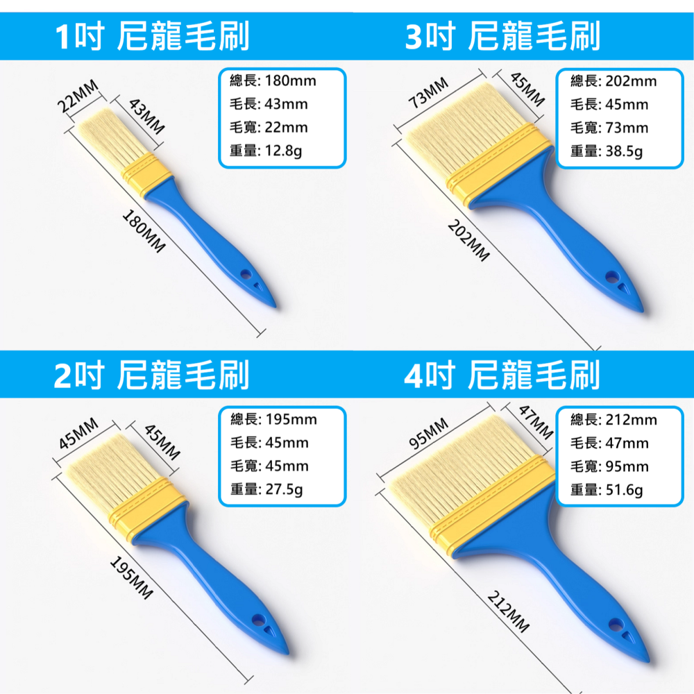 ✅ 多用途 尼龍 毛刷 3層 加厚 高回彈性 不易掉毛 加厚把手 優質 尼龍毛 油漆 修繕 裝潢 木頭 保護-細節圖5
