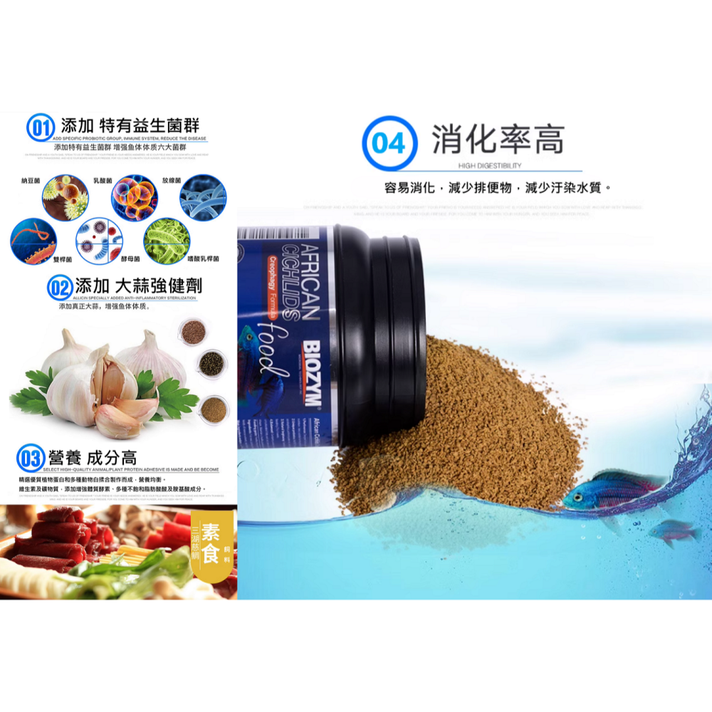 🎏 (小包裝10g) BIOZYM 百因美 水族 飼料 天然 慈鯛 燈科 神仙 孔雀 小型魚 飼料-細節圖3