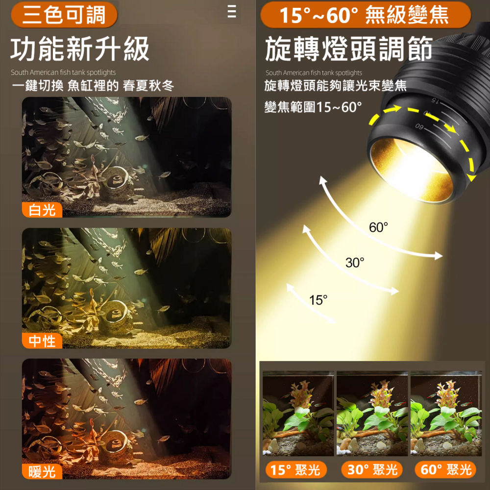 🎏 南美 魚缸 寵物 投射燈 水族 寵物 爬蟲 烏龜 造景 草缸 海水 植栽 室內 燈光 光源 設計 USB 使用-細節圖3
