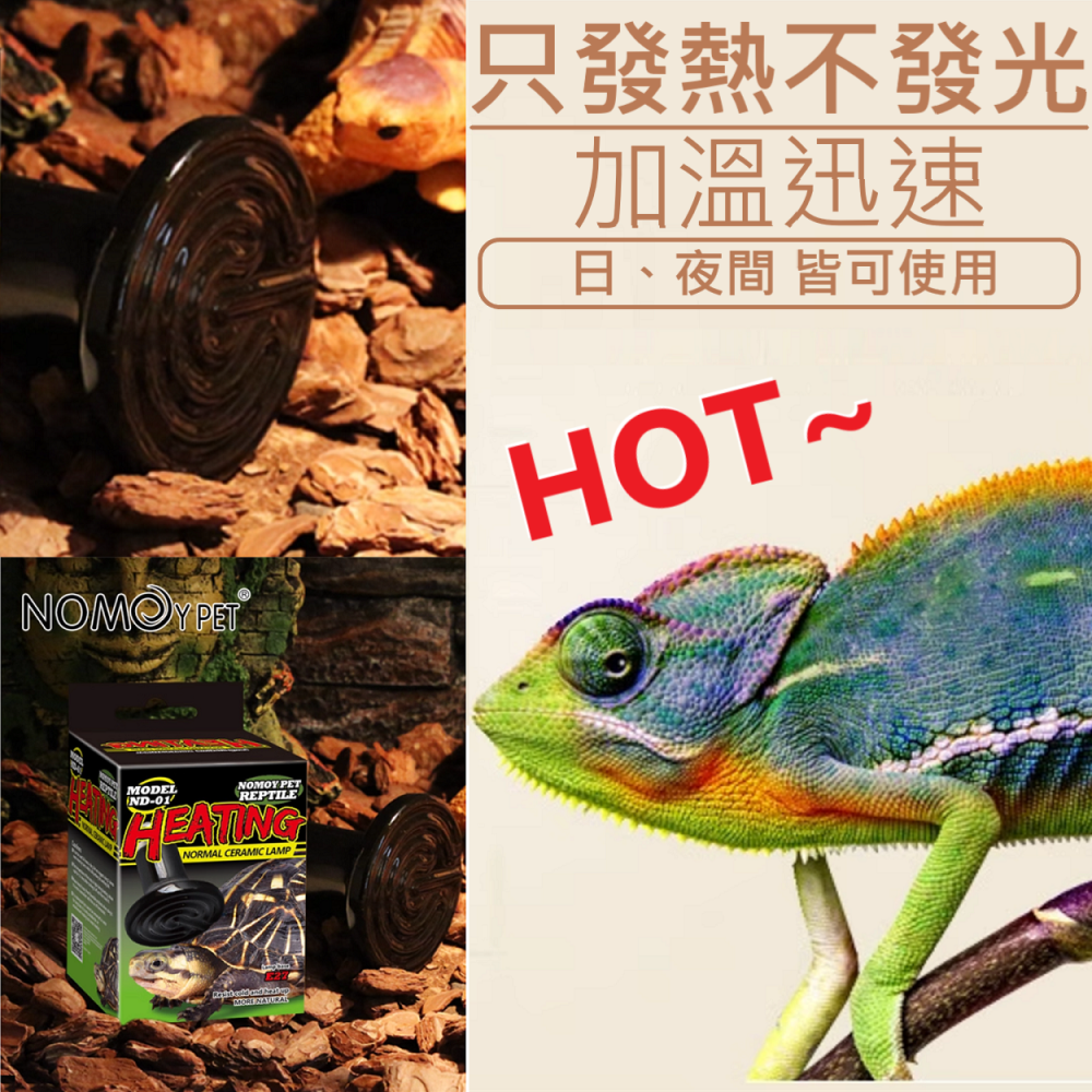 🎏 諾摩 NOMOY 爬寵 爬蟲 寵物 陶瓷 加熱燈 E27 接頭 自然紅外熱 不發光 日 夜間 皆可使用-細節圖2