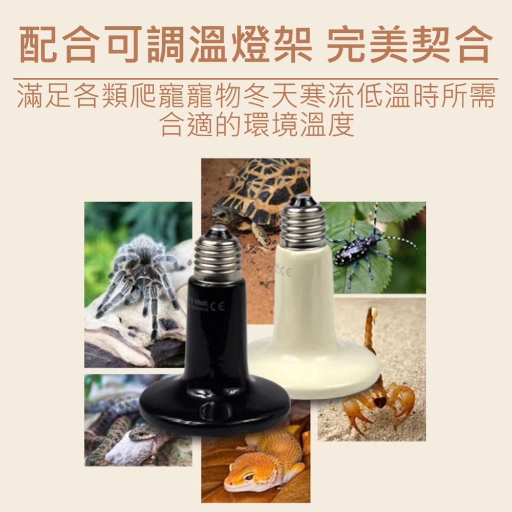 🎏 諾摩 NOMOY 爬寵 爬蟲 寵物 陶瓷 加熱燈 E27 接頭 自然紅外熱 不發光 日 夜間 皆可使用-細節圖3
