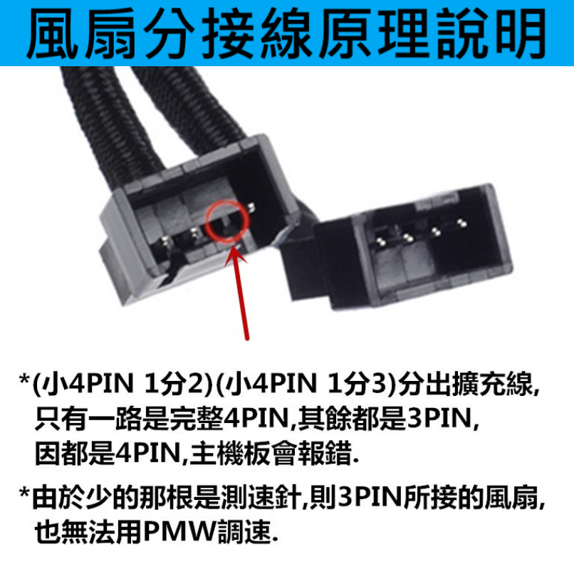 特價! ✅ 電腦 機殼 主機 主板 風扇 轉接線 分接線 延長線 一分二 一分三 小4pin 小4針 小3pin 小3針-細節圖3