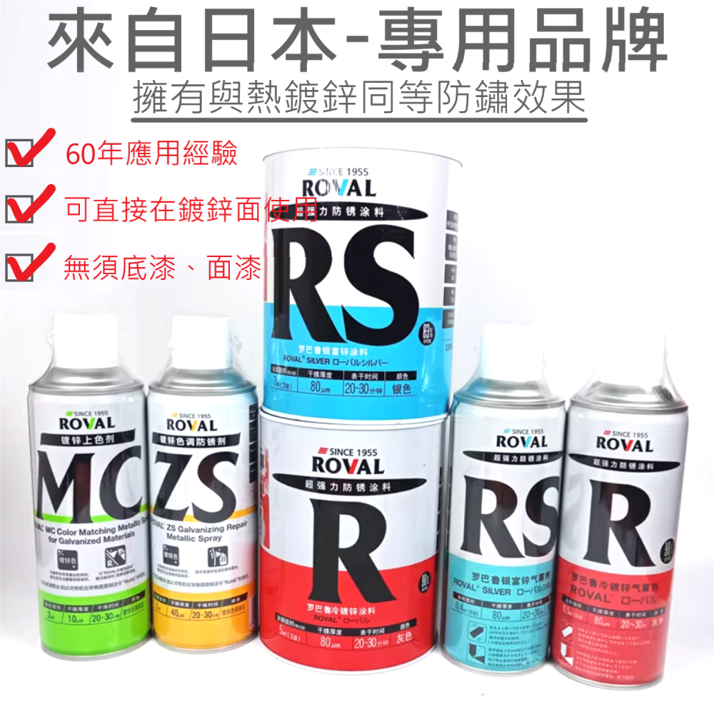 ✅ 史上最強含鋅量 羅巴魯 ROVAL 防鏽劑 強力 防鏽 防腐 冷 鍍鋅 噴漆 塗料 自噴 速乾 氣霧劑-細節圖3