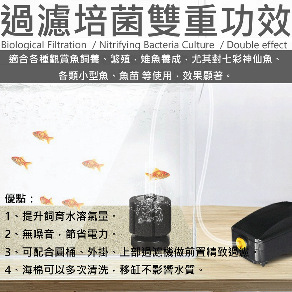 🎏 水族 魚缸 信友 水妖精 過濾器 增氧 水質 改善 培菌 過濾 生化棉-細節圖4