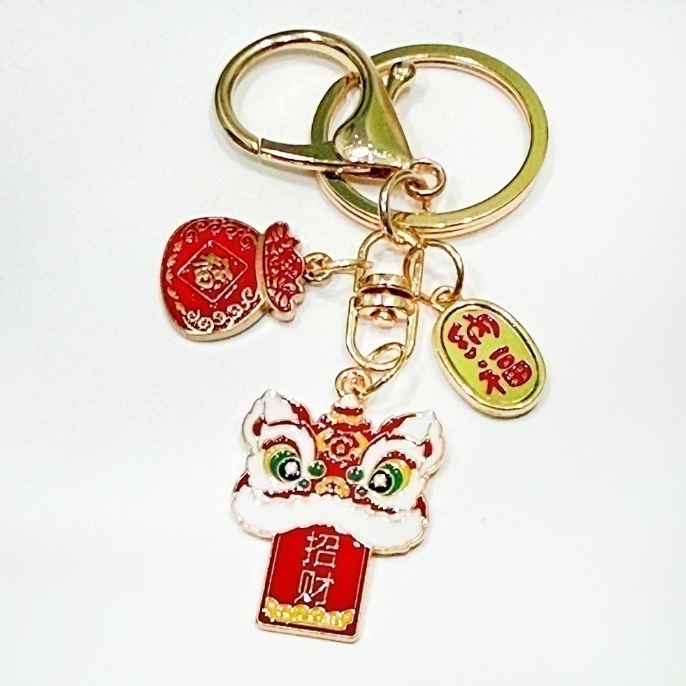 文創國潮醒獅吊飾 公仔收藏 鑰匙圈 背包吊飾 隨身配件【聚寶小舖】-規格圖5