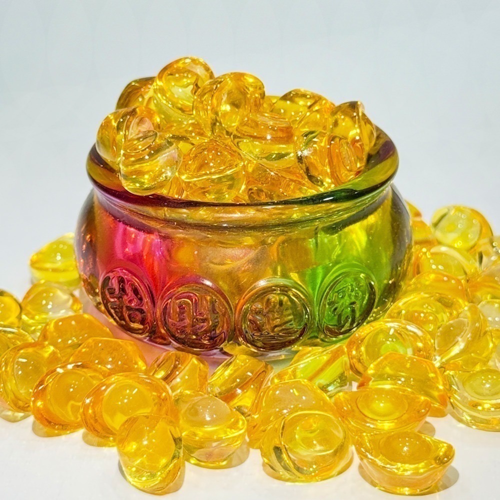 招財進寶琉璃聚寶盆 琉璃元寶 擺件 收藏開運 富貴圓滿 吉祥擺飾【聚寶小舖】-規格圖6