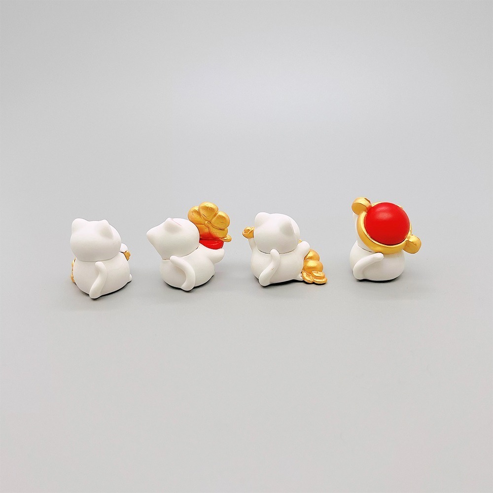 招財貓公仔｜一組四隻｜療癒擺飾｜開運小物｜聚寶擺件｜桌面擺設【聚寶小舖】-細節圖6