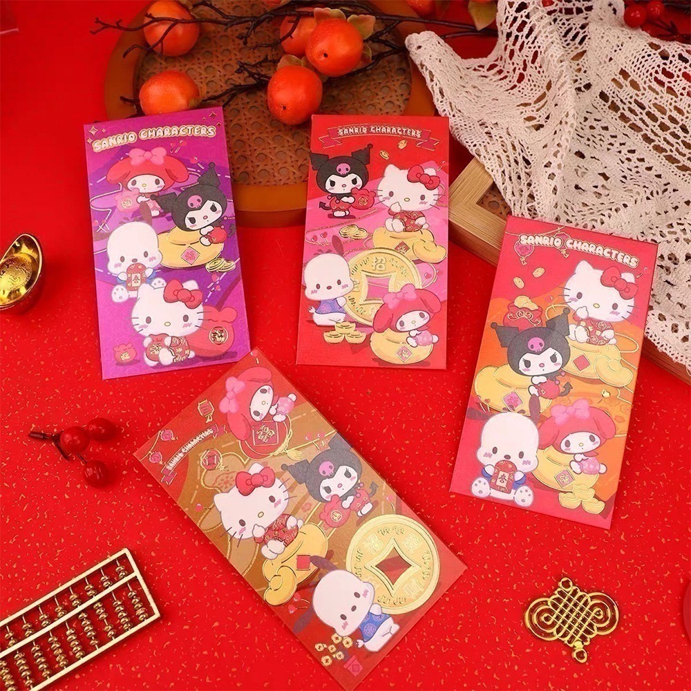 三麗鷗家族紅包袋 一組六入混搭 Hello Kitty 酷洛米 美樂蒂 帕恰狗 過年【聚寶小舖】-細節圖3