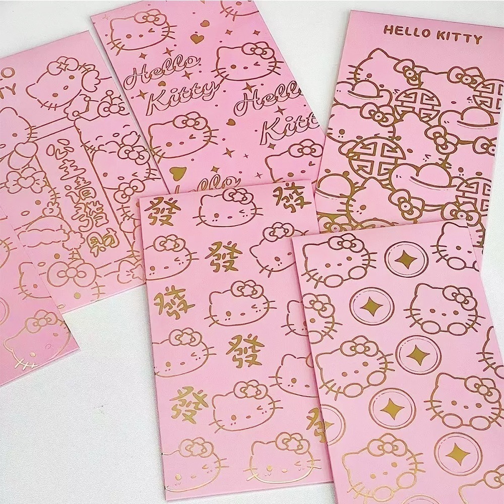 燙金 Hello Kitty 紅包袋｜一組六入｜三款可選｜三麗鷗｜喜氣可愛｜新年【聚寶小舖】-規格圖8