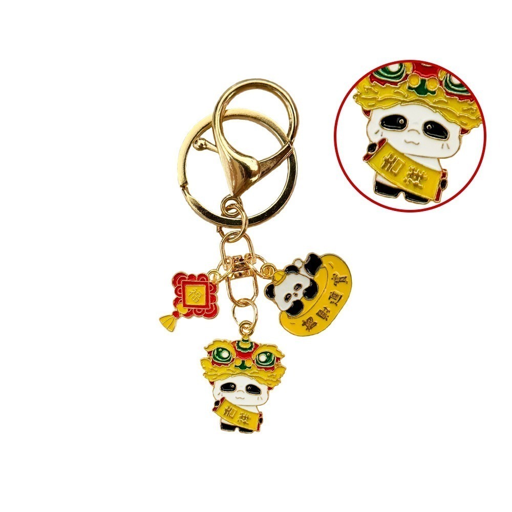 發福熊貓鑰匙圈吊飾 四款可選 可愛公仔 龍蝦扣 療癒小物【聚寶小舖】-規格圖8