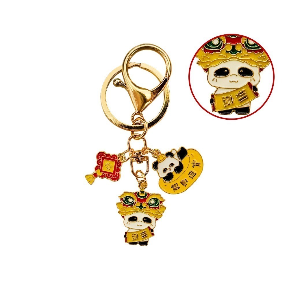 發福熊貓鑰匙圈吊飾 四款可選 可愛公仔 龍蝦扣 療癒小物【聚寶小舖】-規格圖8