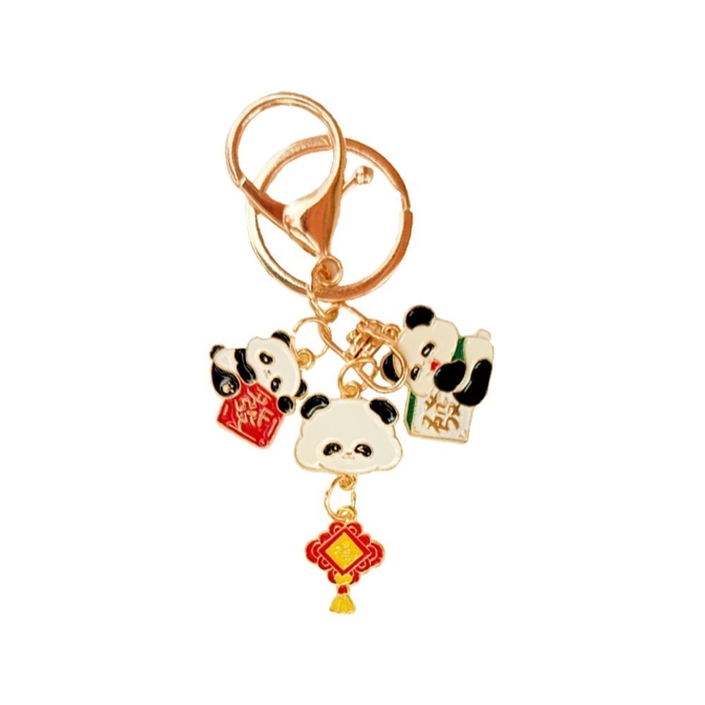 發福熊貓鑰匙圈吊飾 四款可選 可愛公仔 龍蝦扣 療癒小物【聚寶小舖】-規格圖8