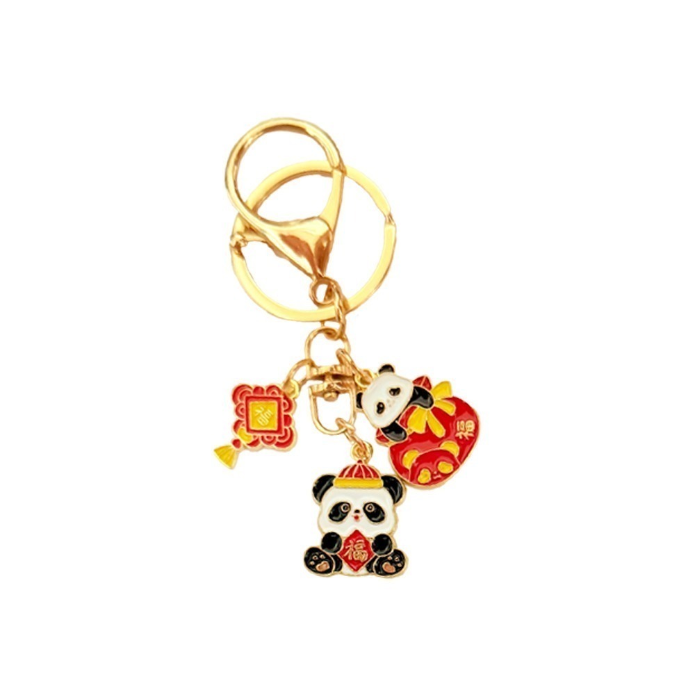發福熊貓鑰匙圈吊飾 四款可選 可愛公仔 龍蝦扣 療癒小物【聚寶小舖】-規格圖8
