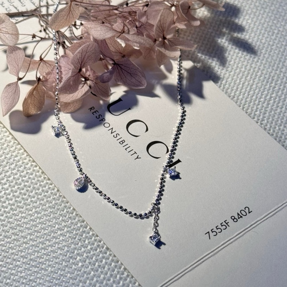 韓系鑽石水滴鎖骨鍊-細節圖2