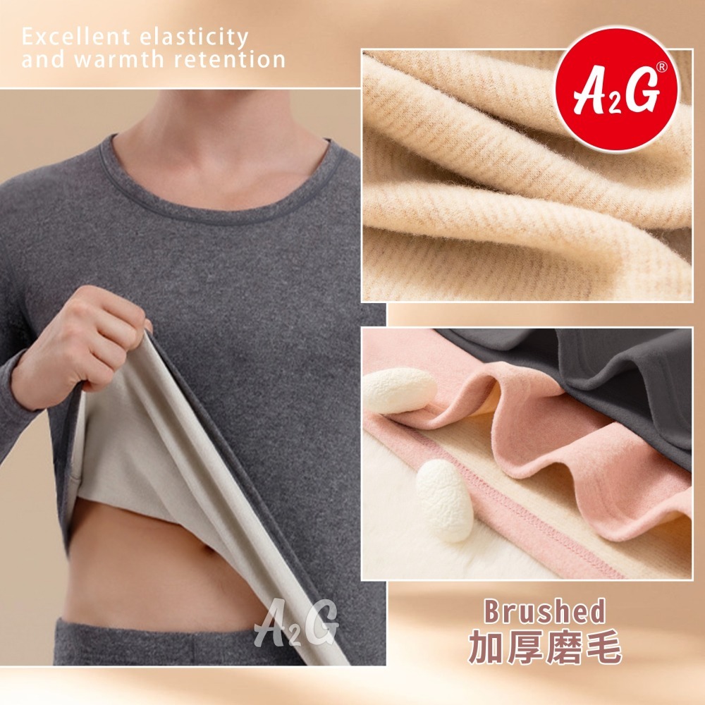 【A2G】【羊毛蠶絲、保暖衣、發熱衣】 加厚絨保暖衣 雙面磨毛工藝 彈性非常好 388 389 588 589-細節圖8