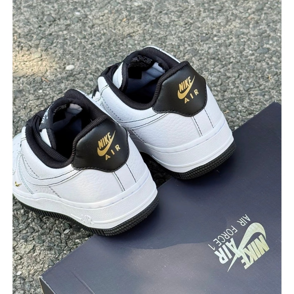 【現貨+預購】NIKE Air force 1白黑小金勾反車線 IB6543-101-細節圖5