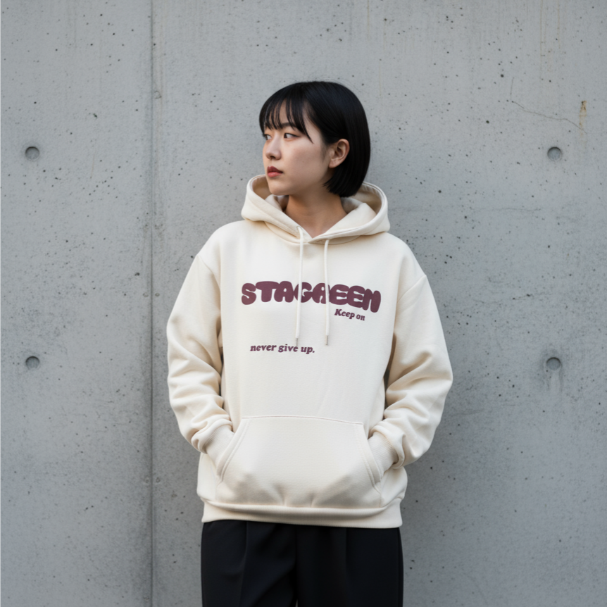 STAGREEN 帽T 寬鬆落肩 美式街頭 印花連帽上衣 秋冬新款 情侶款式-細節圖3