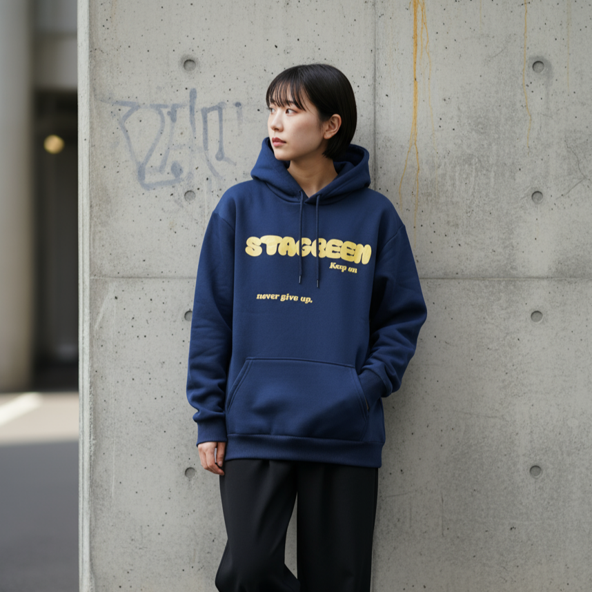 STAGREEN 帽T 寬鬆落肩 美式街頭 印花連帽上衣 秋冬新款 情侶款式-細節圖4