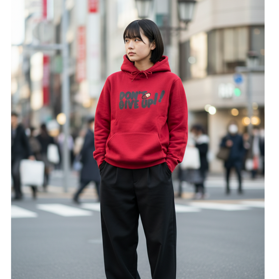 美式漫畫帽T DON＇T GIVE UP 厚磅連帽上衣 寬鬆落肩 男女可穿 美式街頭 秋冬百搭-細節圖6