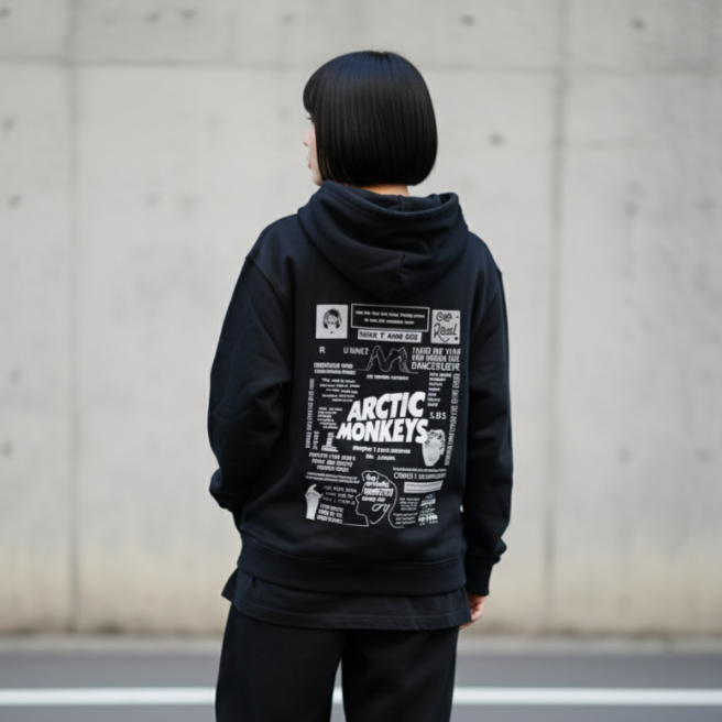 搖滾電音帽T Arctic Monkeys 連帽上衣美式街頭 寬鬆落肩 秋冬百搭-細節圖4