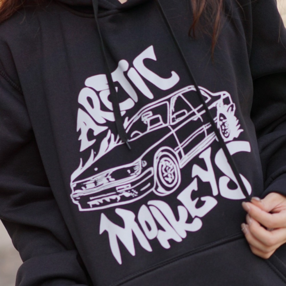 ARCTIC MONKEYS美式汽車帽T 長袖上衣 衛衣 內刷毛 秋冬新品 街頭風 男女皆可穿-細節圖2