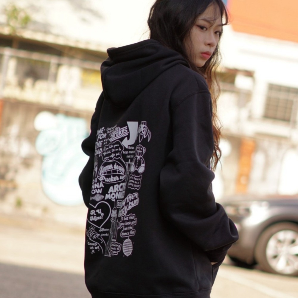 ARCTIC MONKEYS美式汽車帽T 長袖上衣 衛衣 內刷毛 秋冬新品 街頭風 男女皆可穿-細節圖3