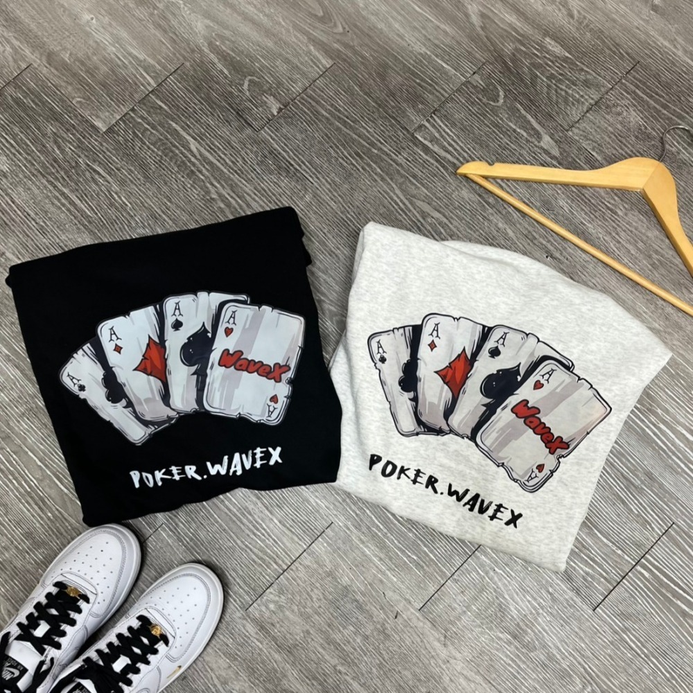 WAVEX POKER牛奶絨毛帽T 寬鬆落肩 厚磅柔軟材質 美式街頭 情侶款秋冬必備款 HOODIE-細節圖5