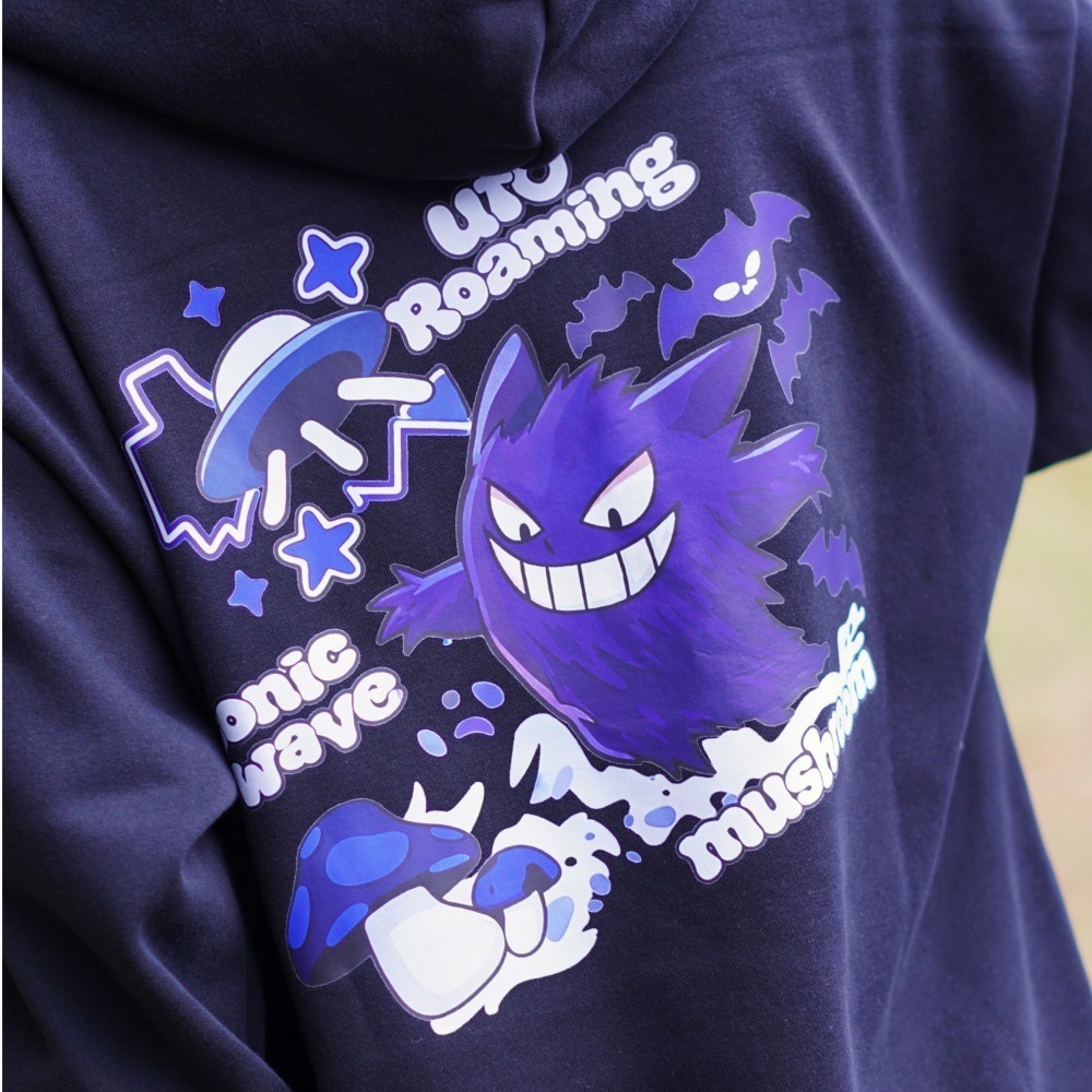 【CHAOZONE】GHOST幽靈插畫｜銀狐絨帽T 寬鬆落肩 厚磅柔軟材質 長袖上衣 衛衣 內刷毛 大LOGO 刷毛帽T-細節圖6