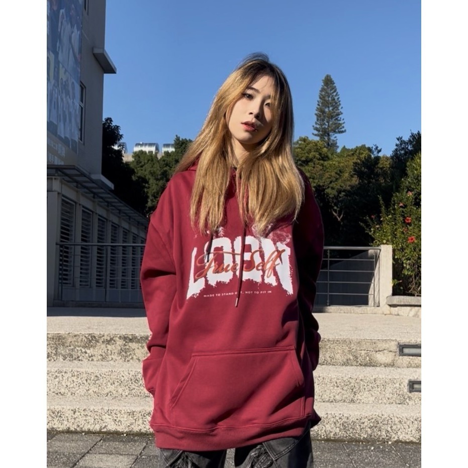 【CHAOZONE】LOBN煙霧牛奶絨毛帽T 厚磅寬鬆 落肩連帽上衣 美式街頭 寬鬆長袖上衣 男女皆可 秋冬新品-細節圖3