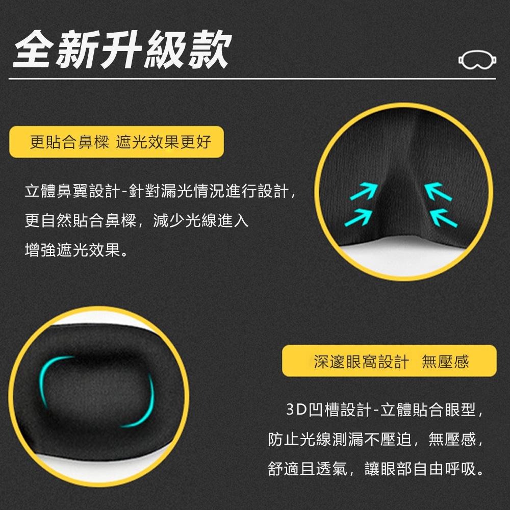 【舒適貼合！3D立體無痕眼罩】睡眠神器 旅行眼罩 遮光眼罩 睡眠眼罩 無痕眼罩 立體剪裁 出國旅行必備 無痕眼罩-細節圖3
