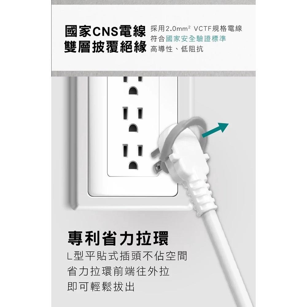 【KINYO 3開3插3USB延長線 CGU-333】插座 USB延長線 延長線 電源插座 延長線插座 電腦延長線-細節圖7