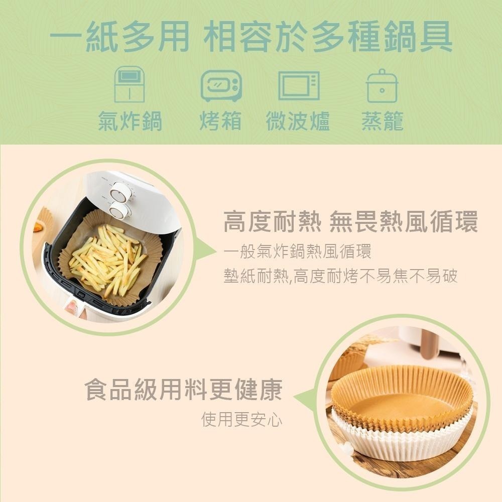 【氣炸鍋烘焙紙 50張】吸油紙 烘焙紙 氣炸鍋專用紙 食品調理紙 隔油紙 防油紙 氣炸鍋吸油紙 硅油紙盤 烤盤紙-細節圖4