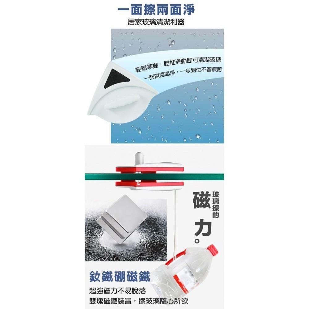 【雙面擦窗神器】玻璃刮刀 清潔刷 刮水器 玻璃清潔器 窗戶清潔器 玻璃清洗器 雙面擦窗器-細節圖5