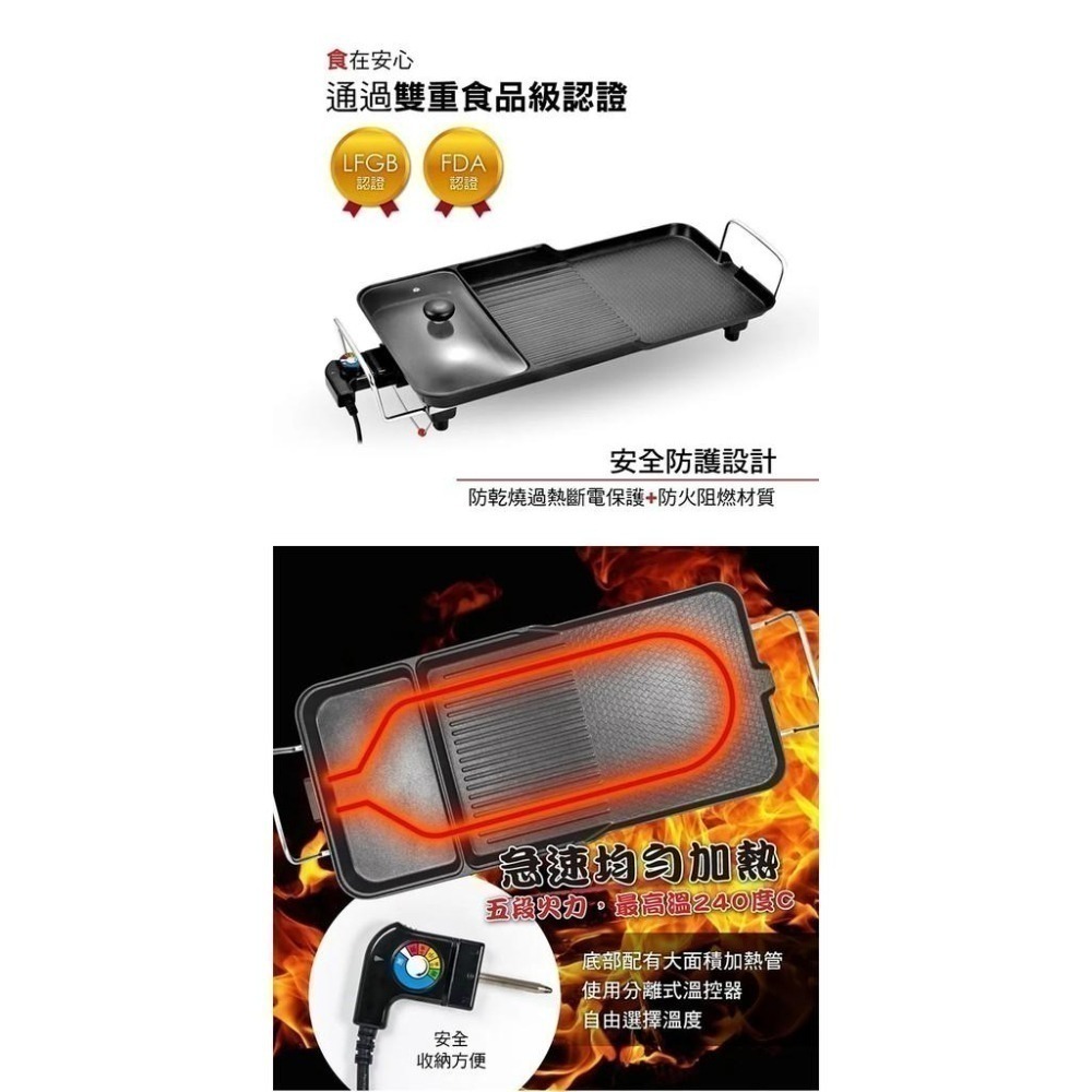 【KINYO多功能電烤盤 BP-30】烤肉架 烤肉機 烤盤 不沾烤盤 無煙電烤盤 電烤盤 烤肉盤 烤爐 電烤爐 燒烤爐-細節圖4