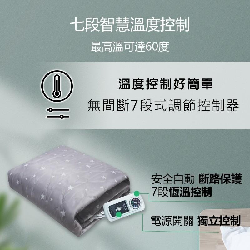 【 韓國甲珍變頻恆溫電熱毯  】 新到貨 電暖毯 電毯 加熱毯 懶人毯 暖身毯 兩年保固 七段式恆溫 露營電毯-細節圖7