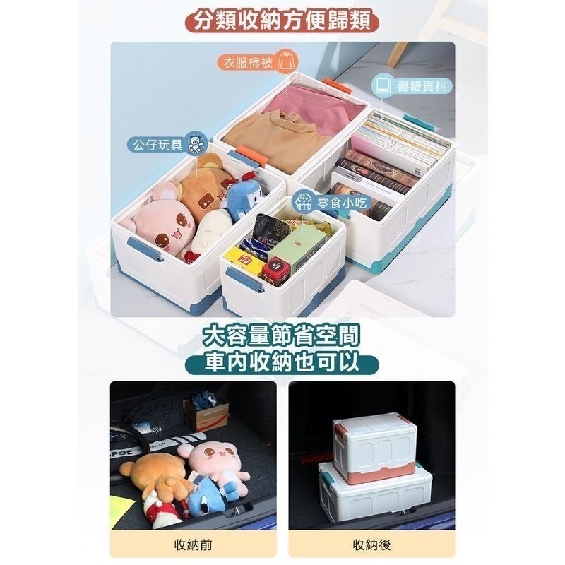 【可疊加掀蓋收納箱】收納箱 收納盒 折疊收納箱 掀蓋收納箱 翻蓋收納箱 折疊箱 置物箱 儲物箱 車用收納-細節圖4