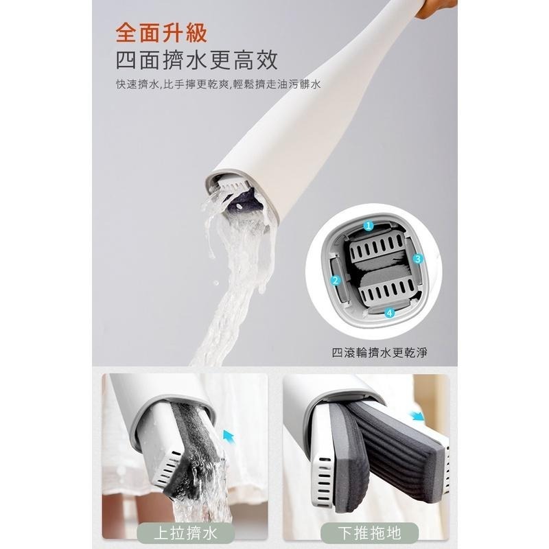 【一體式棉膠拖把 贈拖把頭x2】拖把 膠棉拖把 海棉拖把 吸水拖把 乾濕兩用拖把 懶人拖把 免手洗拖把-細節圖5