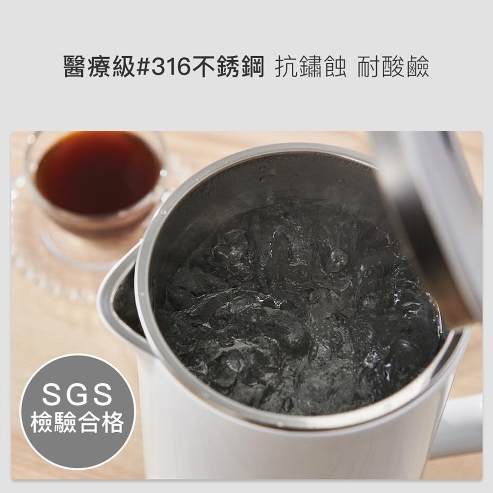 【歌林 316不鏽鋼雙層防燙快煮壺1.8L KPK-MN1821】煮水壺 熱水壺 不鏽鋼壺 咖啡壺 電熱水壺-細節圖4