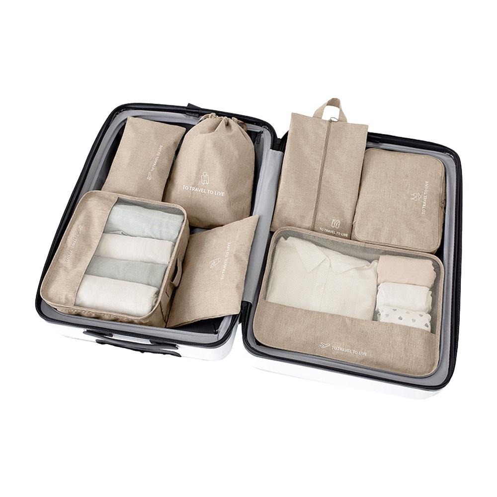 【加厚防水！旅行收納袋七件組】旅行袋 防水牛津布 壓縮袋 棉被收納袋 收納包 束口袋 行李收納-細節圖2