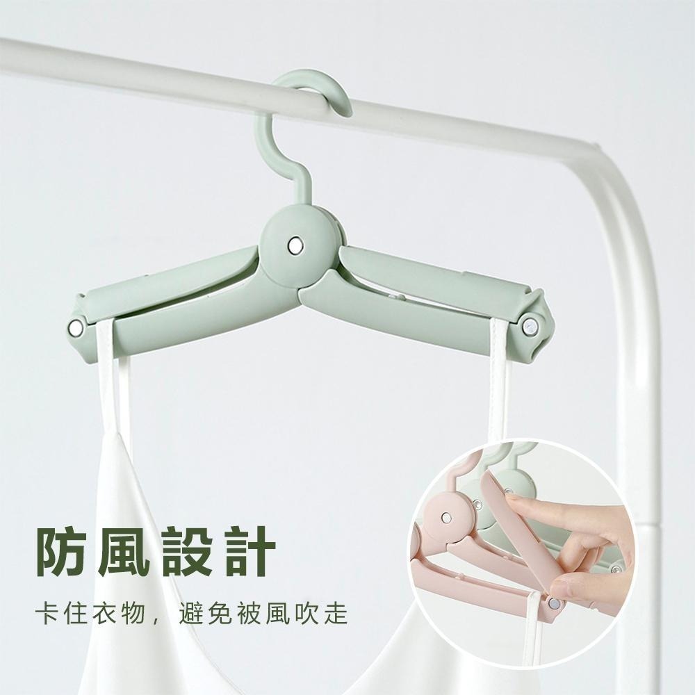 【堅固耐用！二段式折疊旅行衣架】摺疊衣架 衣架 旅行衣架 魔術衣架 防滑衣架 伸縮衣架 內衣架-細節圖3