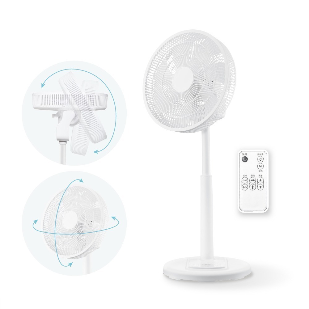 【KINYO 3D遙控二合一循環立扇 DCF-1420】立扇 電扇 循環扇 電風扇 遙控電扇 定時開關 靜音風扇-細節圖2
