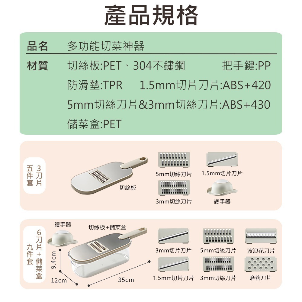 【多功能切菜神器】切菜機 切片器 刨絲器 切絲器 磨泥器 刨片器 切菜神器 切菜器 切蔥機 磨蓉器-細節圖9