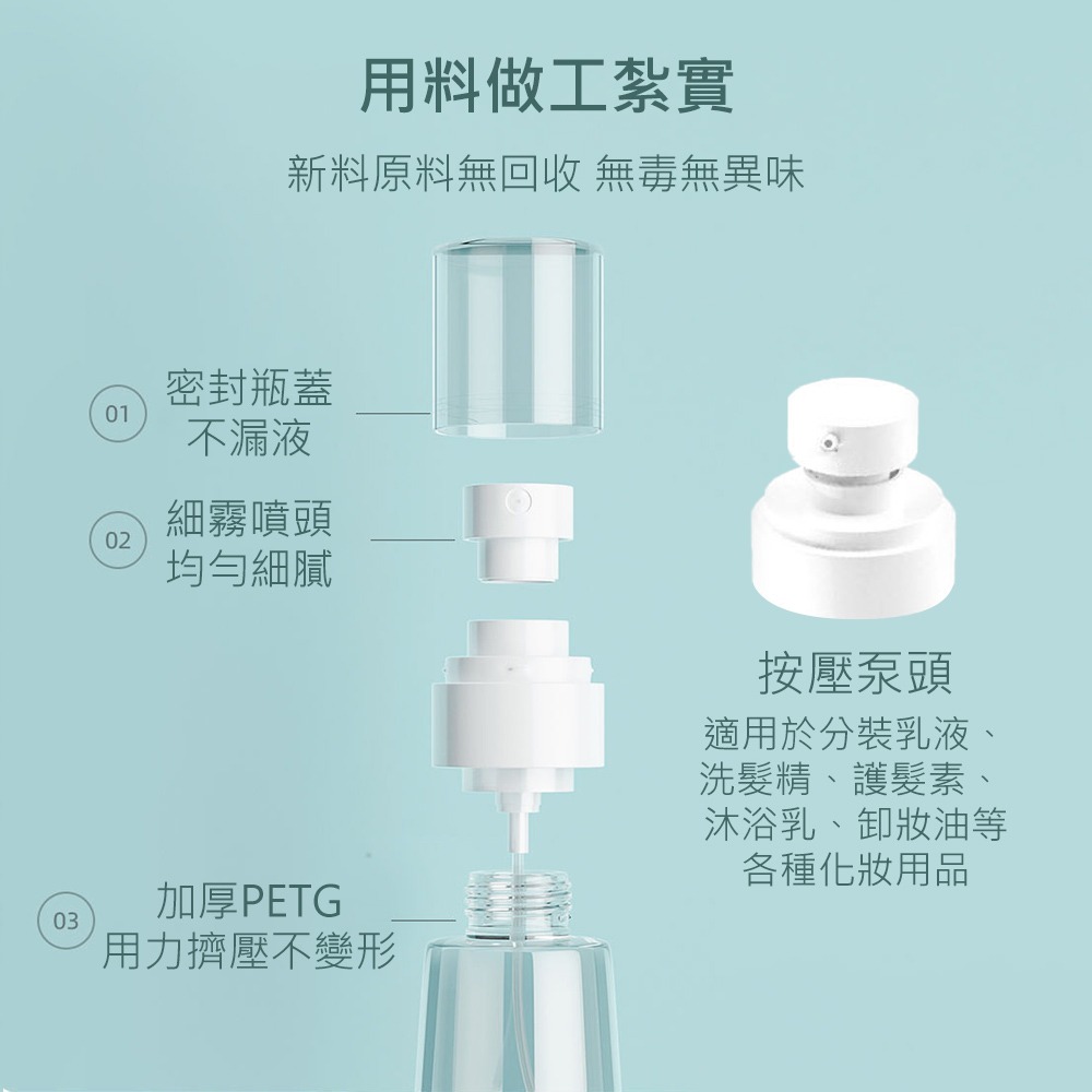 【加厚旅行分裝瓶】噴霧瓶 乳液分裝瓶 旅行分裝瓶 按壓瓶 分裝瓶 按壓分裝瓶 乳液瓶 分裝罐-細節圖4