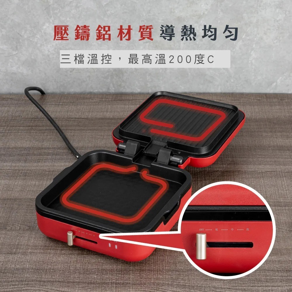 【KINYO 雙面折疊電烤盤 BP-604】摺疊烤盤 電烤盤 無煙烤盤 烤肉爐 烤肉架 煎烤兩用 不沾電烤爐-細節圖4