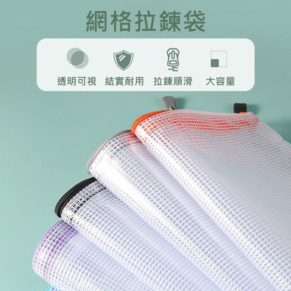 【網格拉鍊袋】辦公資料袋 票據收納袋 文件袋 資料夾 防水文件袋 證件袋 筆袋 文具袋 現金袋 A4 A5 A6-細節圖3