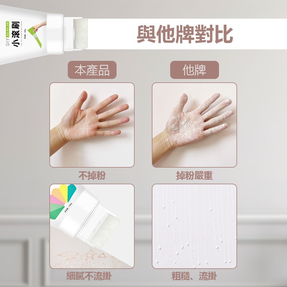 【小滾刷補牆膏】小滾筒漆 補牆漆 補牆膏 牆面修補漆 乳膠漆 牆面修補刷 修補漆 牆面遮蓋膏 牆面修補膏-細節圖5