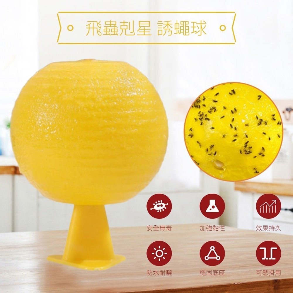 【誘蠅球】捕蠅器 黏果蠅 捕蠅球 黏蠅板 捕蠅板 果蠅球 果蠅誘捕球 誘蟲球 蒼蠅誘捕器 高黏性黏蟲球-細節圖3