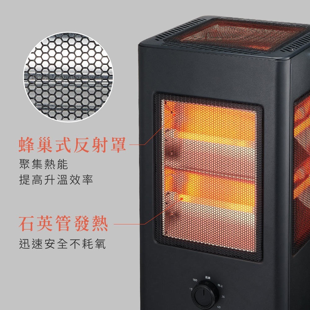 【KINYO 五面取暖直立式電暖器 EH-838】電暖器 電暖爐 暖風扇 電暖扇 辦公室 露營 暖器 暖氣機 暖風機-細節圖6