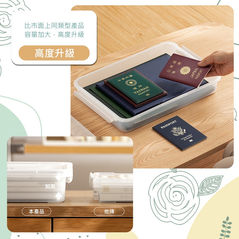 【證件收納盒】資料收納盒 文件盒 文件收納盒 證件盒 資料盒 透明文件盒 資料整理盒 收納盒 A4文件收納盒-細節圖5