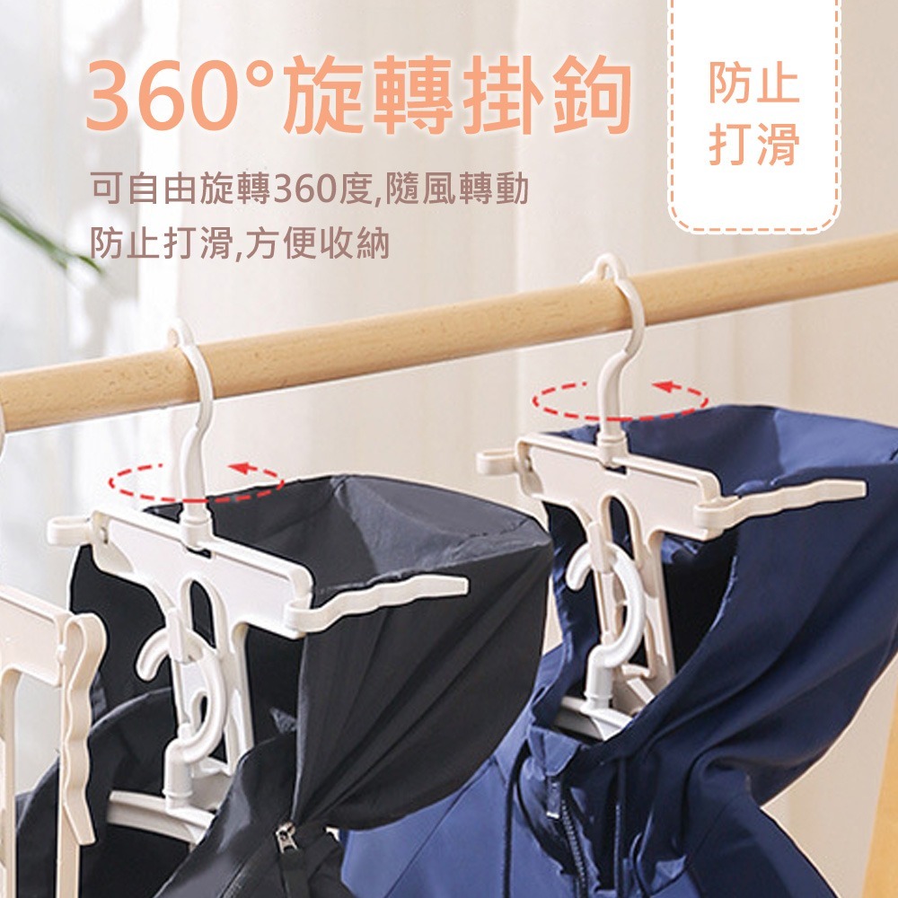 【帽T曬衣架】連帽衣架 折疊曬衣架 掛衣架 高領曬衣架 摺疊衣架 掛衣架 晒衣架 防風衣架 帽T衣架-細節圖5